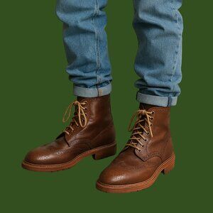 De Marchi Calzatura Men’s Brown Leather Lace-Up Boots | Italian Made Size 12